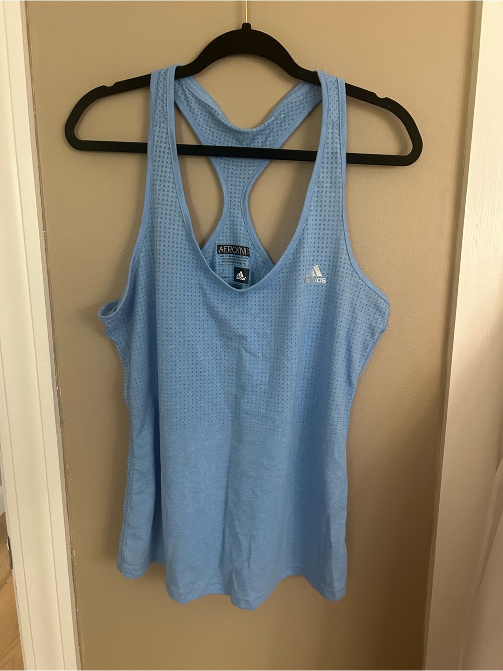 adidas Light Blue Racerback Performance Tank